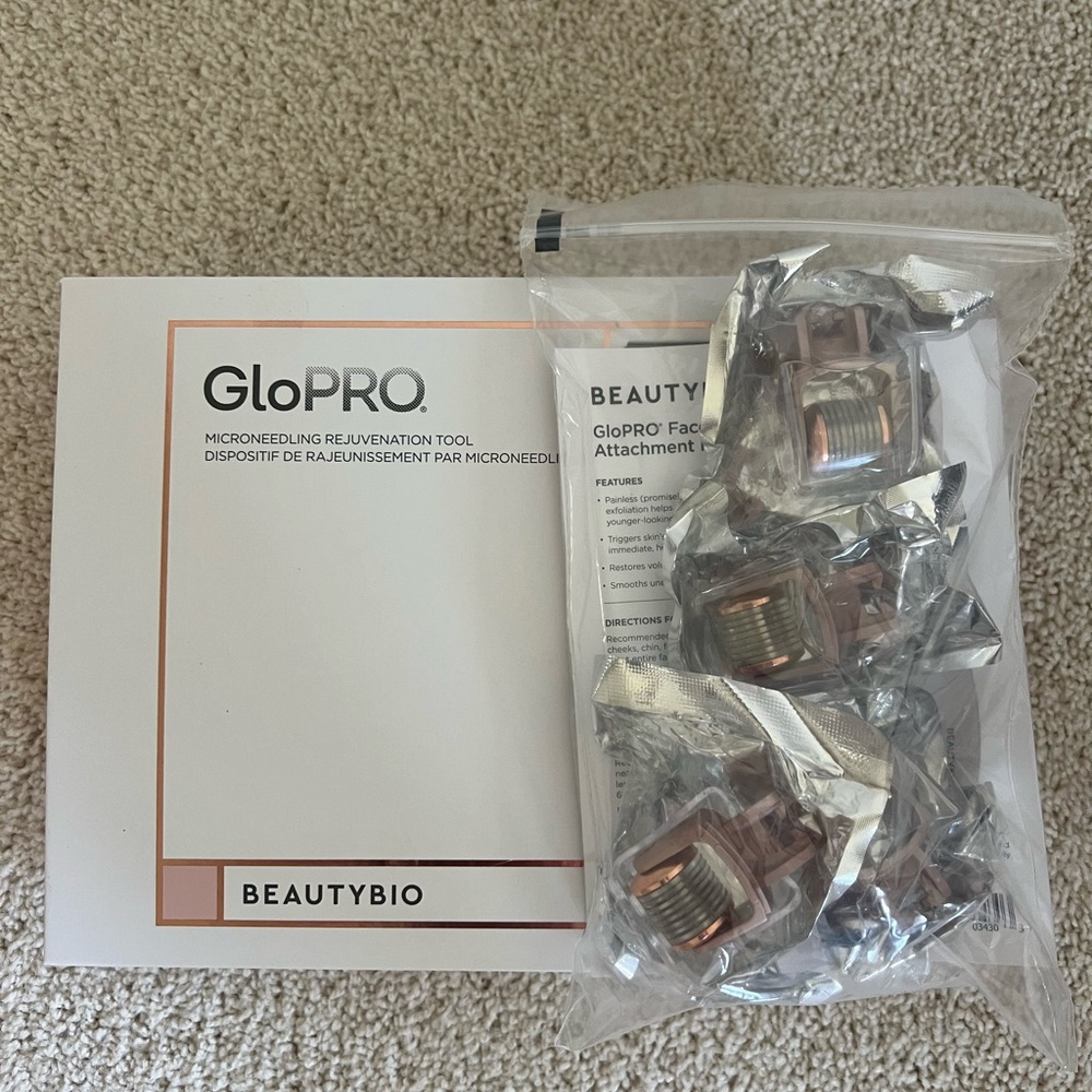 Facial attachments (4) for BeautyBio GloPro micro needling rejuvenation tool